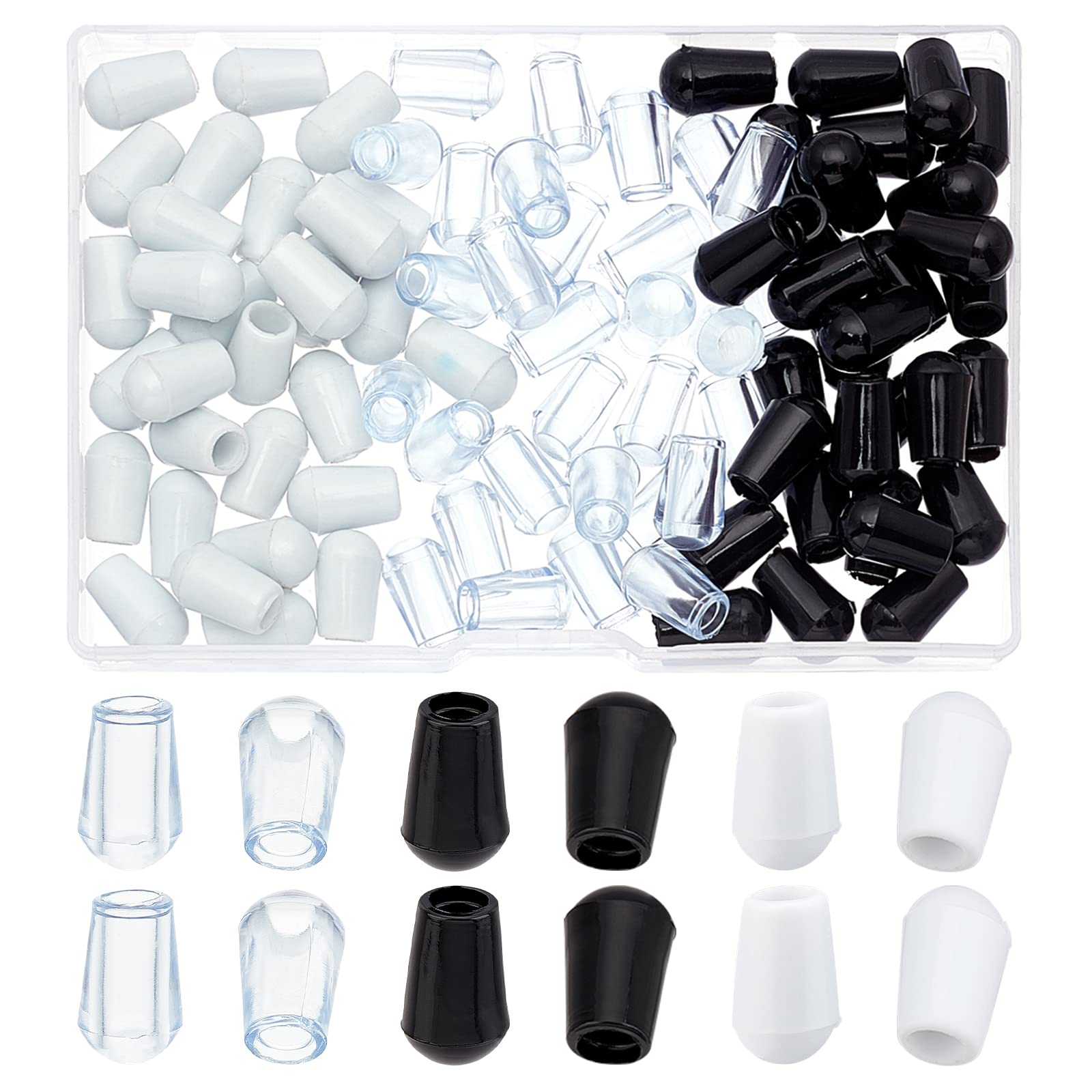 GORGECRAFT 1 Box 90Pcs Kitchen Sink Rack Feet, Replacement Rubber Feet Scratch Kitchen Rack Protector Accessories for Sink Grid Drain Basket Dish Drainers Utensil Holders, Clear+Black+White