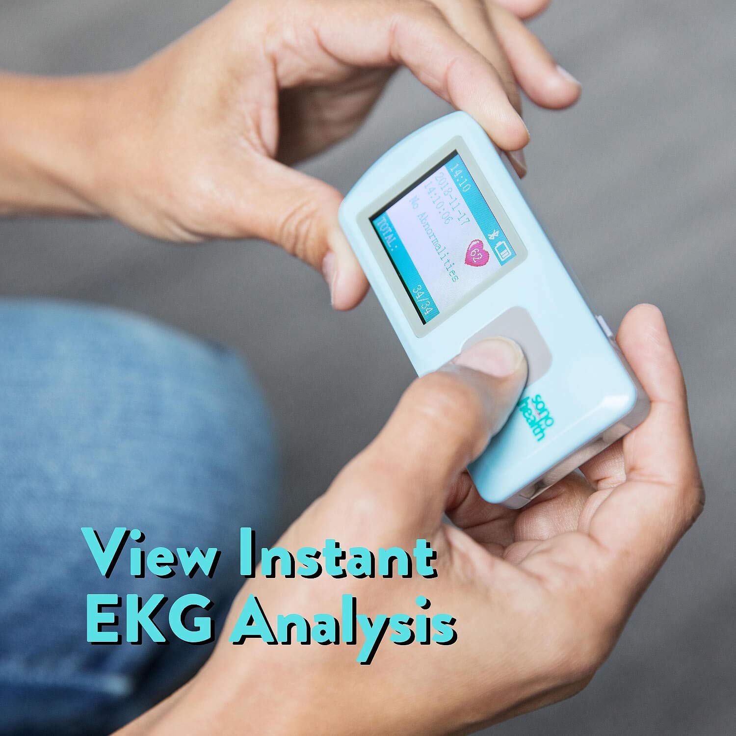 Portable ECG Heart Rate Monitor Wireless Handheld Home EKG Cardio