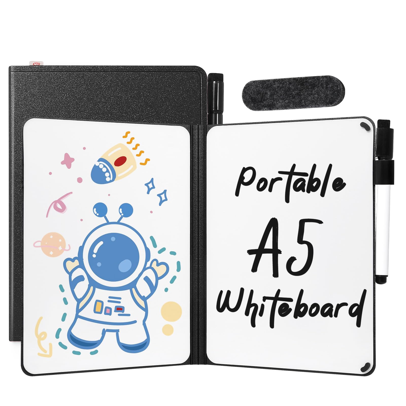 Photo 1 of AGM Portable White Board Dry Erase, Double Sided Folding Whiteboards with Pen, Mini Portable Dry Erase Board for Study, Meeting, Doodling, Planning, Black