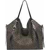 YANPLS Leopard Print Tote Handbag for Women Cheetah Animal Pattern Nylon Shoulder Purse Bags