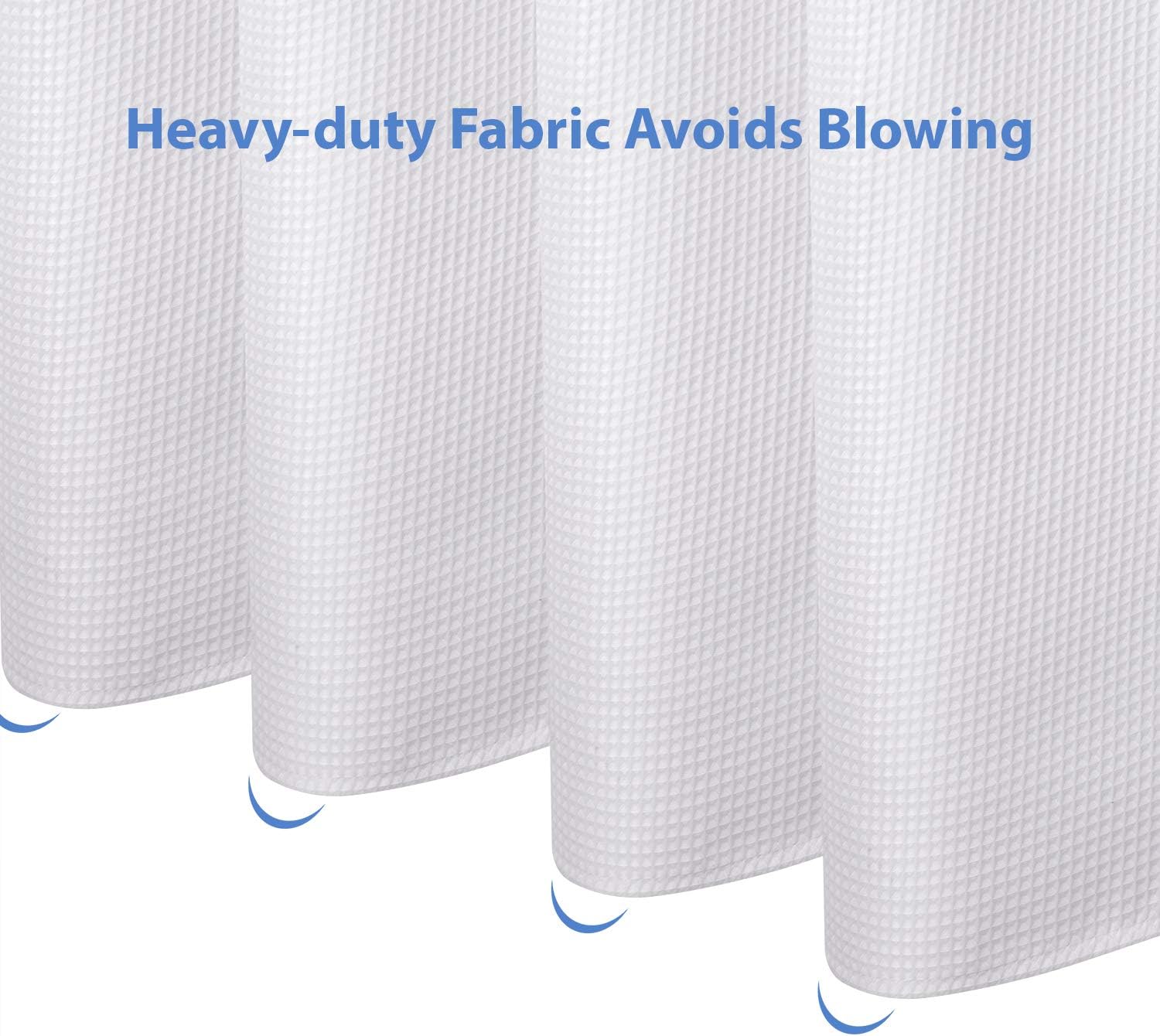 AmazerBath Waffle Shower Curtain, Heavy Duty Fabric Shower Curtains with Waffle Weave Hotel Quality Bathroom Shower Curtains, 72 x 72 Inches: Kitchen & Dining