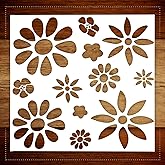 Small Flowers Stencil for Painting DIY Decorative Boho Drawing Templates Reusable Paint Stencil for Walls Furniture Crafts Wood Wall Home Decoration (6 x 6 Inches)