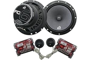 Massive Audio FC6-6 Inch / 6.5 Inch 150w / 300 Watts MAX, 25mm Silk Dome Tweeter, 4 Ohm, 12dB X-Over, Component Car Speaker S