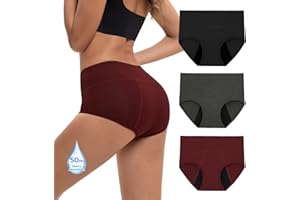 INNERSY Women's Period Underwear Heavy Flow Leakproof Briefs Bamboo Viscose Panties 3 Pack