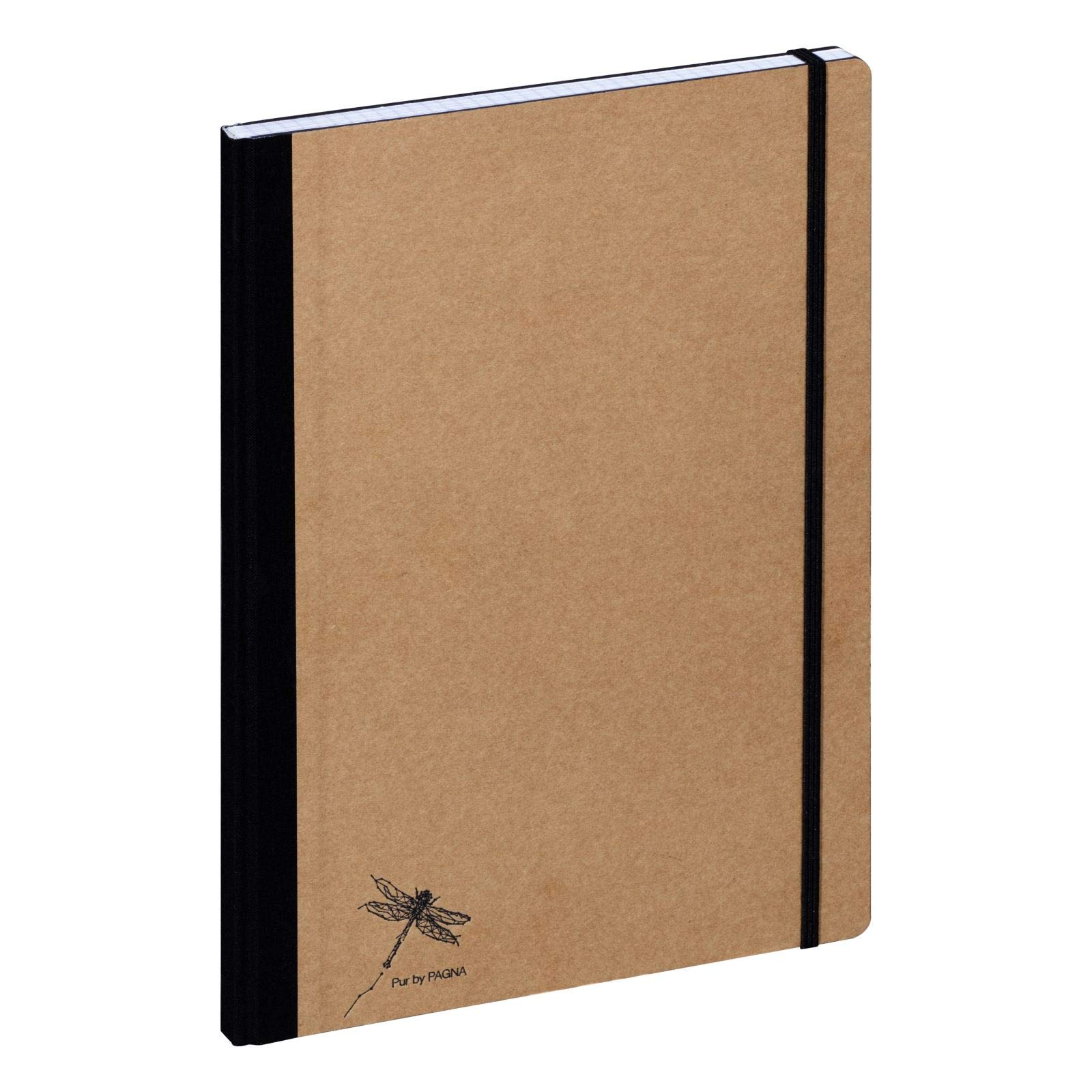 Pagna Pure A4 Recycled Kraft Paper Cover Embossed 192 Pages of Squared Paper