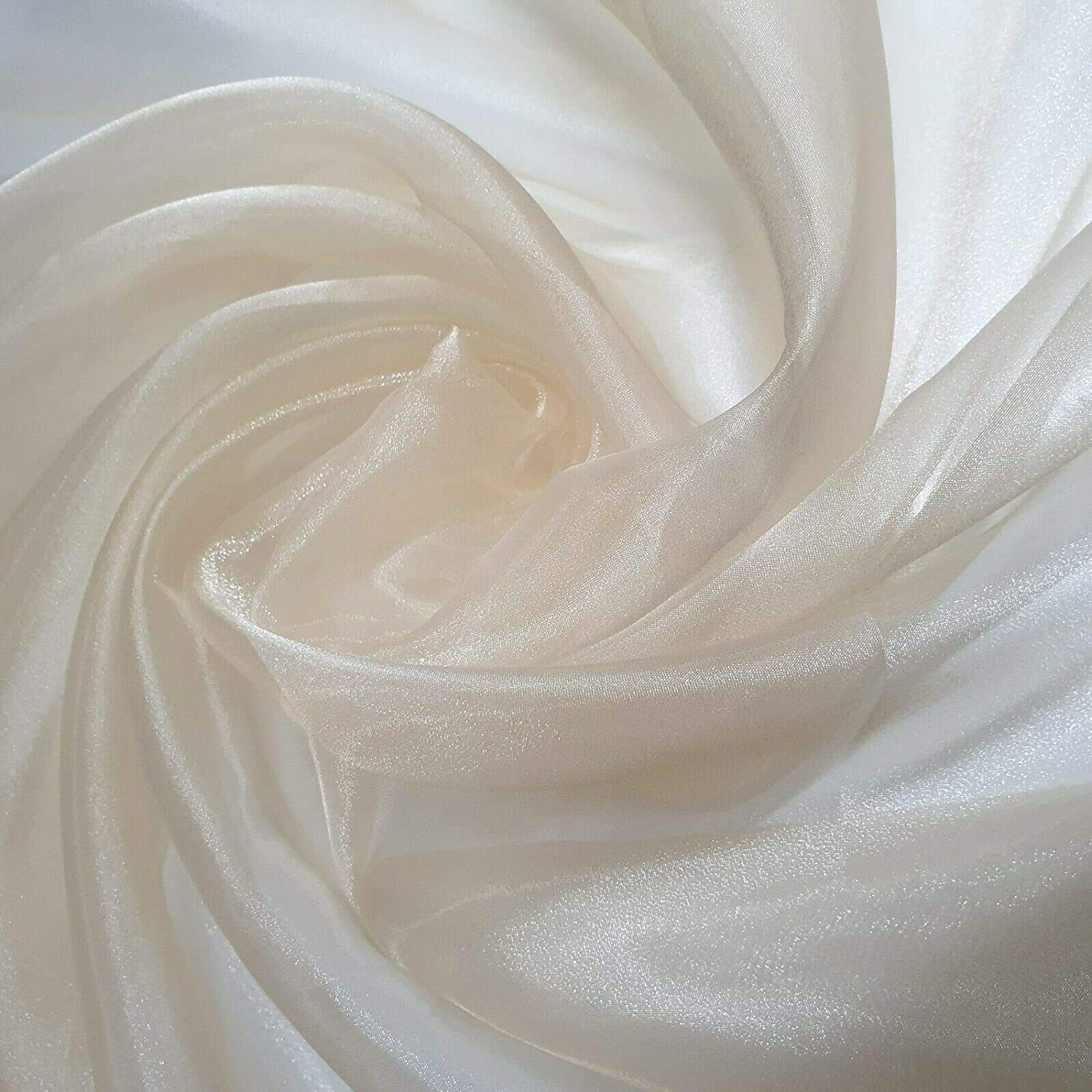 Sheer Organza Fabric Voile Drape Curtain, Wedding Fabric 150cm Organdie by Meter (25+ Colours) (Gold 2, 5 Meter) — image 1