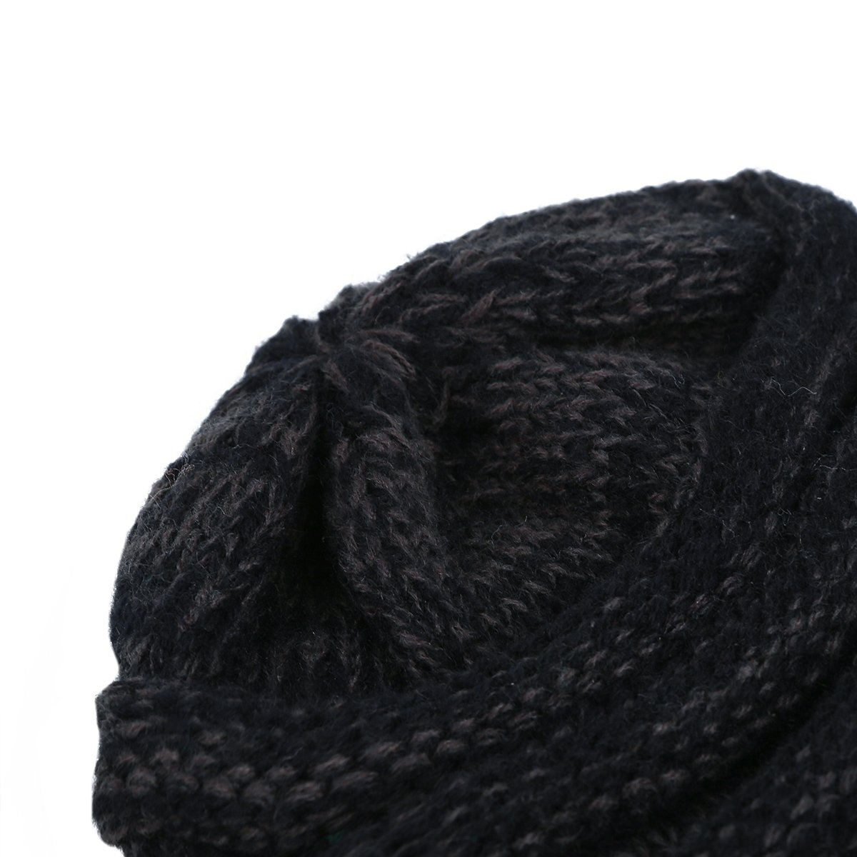 EVRFELAN Soft Winter Warm Knitting Hat Cable Beanie Solid Daily Slouchy Hats Skull Cap (Black2)