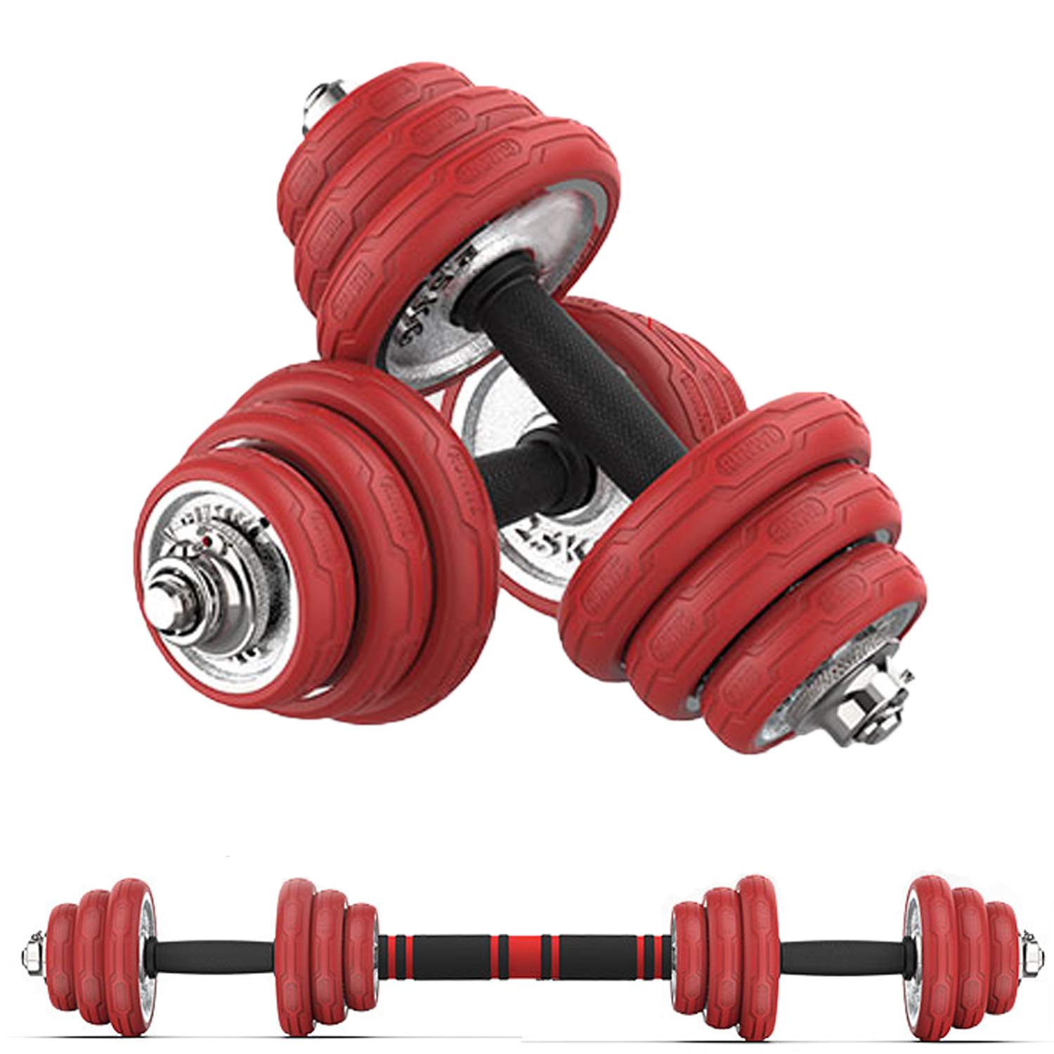 Adjustable Dumbells Sets for Men, Indoor Exercise, 20KG/44LB Free Weights for Women, Non-Slip Handle, Dumbbells Barbell Combination for Body Workout Home Gym