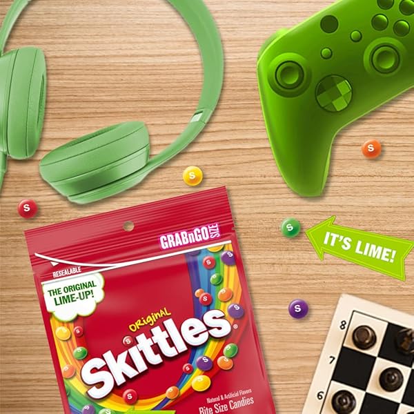 SKITTLES ORIGINAL SUMMER CHEWY CANDY, GRAB N GO, 9 OZ RESEALABLE CANDY BAG