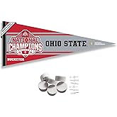 Ohio State Buckeyes 2024 Football National Champions Pennant Flag and Wall Tack Mount Pads
