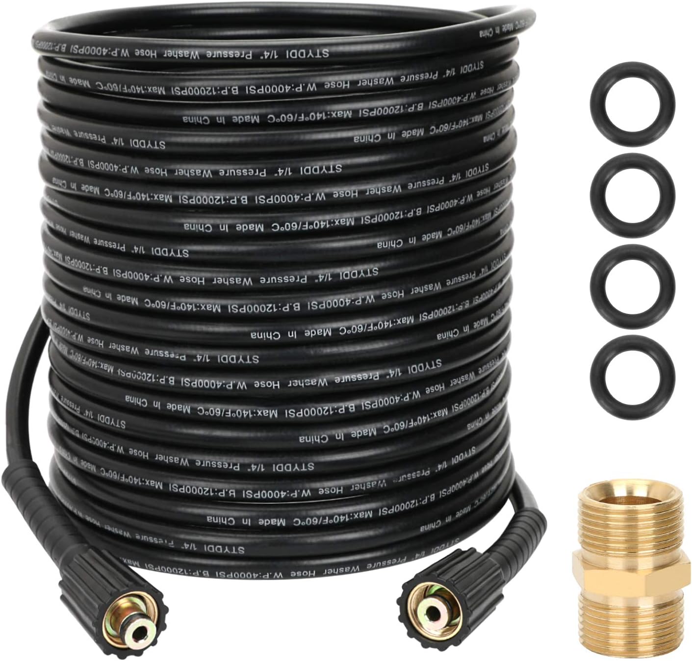 STYDDI 1/4Inch 50 FT Pressure Washer Extension Hose with Hose Coupler