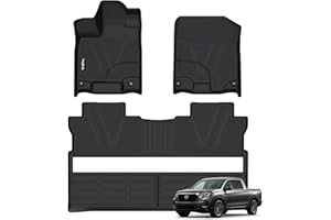 Wailtnb-Floor Mat Custom for Honda Ridgeline 2017-2026 All Weather Protection Waterproof Non-Slip Floor Liners Fit 1st& 2nd Row Accessories Black