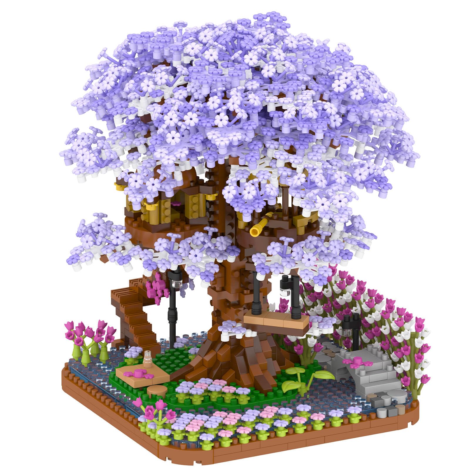 Mini Japanese Cherry Blossom Tree House 2200 pcs Micro Building Blocks Set, Home Decoration Model Gift for Adults Women, Not Compatible with Lego