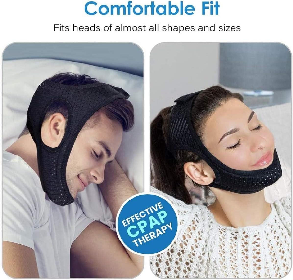 Anti Snoring Chin Strap, Stop Snore Device, Vosaro Upgraded Chin Straps for Men Women, Adjustable and Breathable Anti Snore Solution for Snorers of All Ages, Snoring Sleep Aid - Large: Health & Personal Care