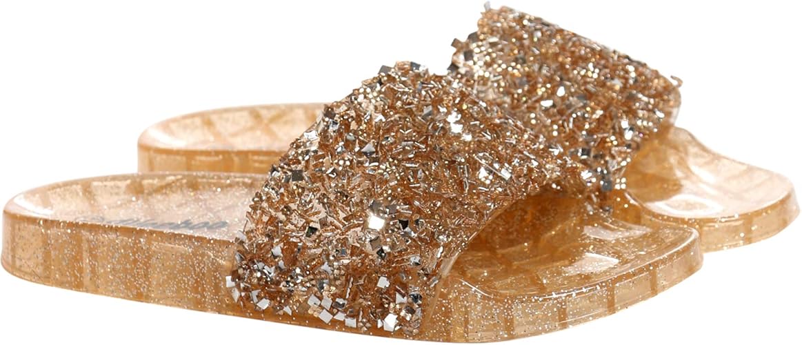 glitter jelly slide sandals