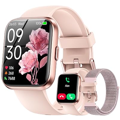 Smart Watches for Women, 1.85" HD Alexa Smart Watch for Android Phones & iPhones with Calls/Messages/Reminders, 3ATM 120+ Sport Modes Fitness Tracker Watch for Women with Heart Rate/Sleep/SpO2 Monitor