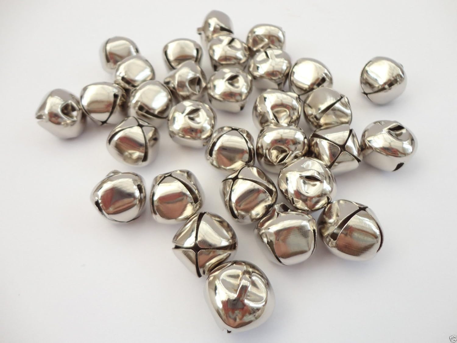 8mm Silver Jingle Bells 100 pack Amazon.co.uk Kitchen & Home