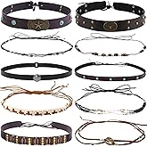 nemokamai 10 PCS Cowboy Hat Bands for Men Women, Leather Hatbands Belt for Cowboy/Western/Fedora/Cowgirl/Straw Hats