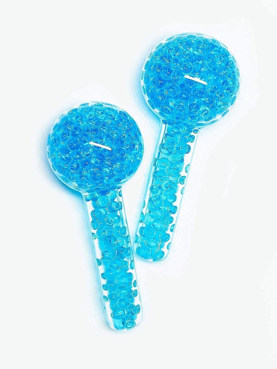 Woodtree Facial Massage Globes - Durable Quartz - Freezer Safe (Color : Bleu De France)
