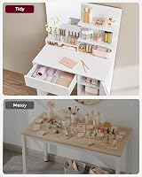 VASAGLE Kailyn Dressing Table Makeup Table with 1 Drawer White RDT119W01 view 4