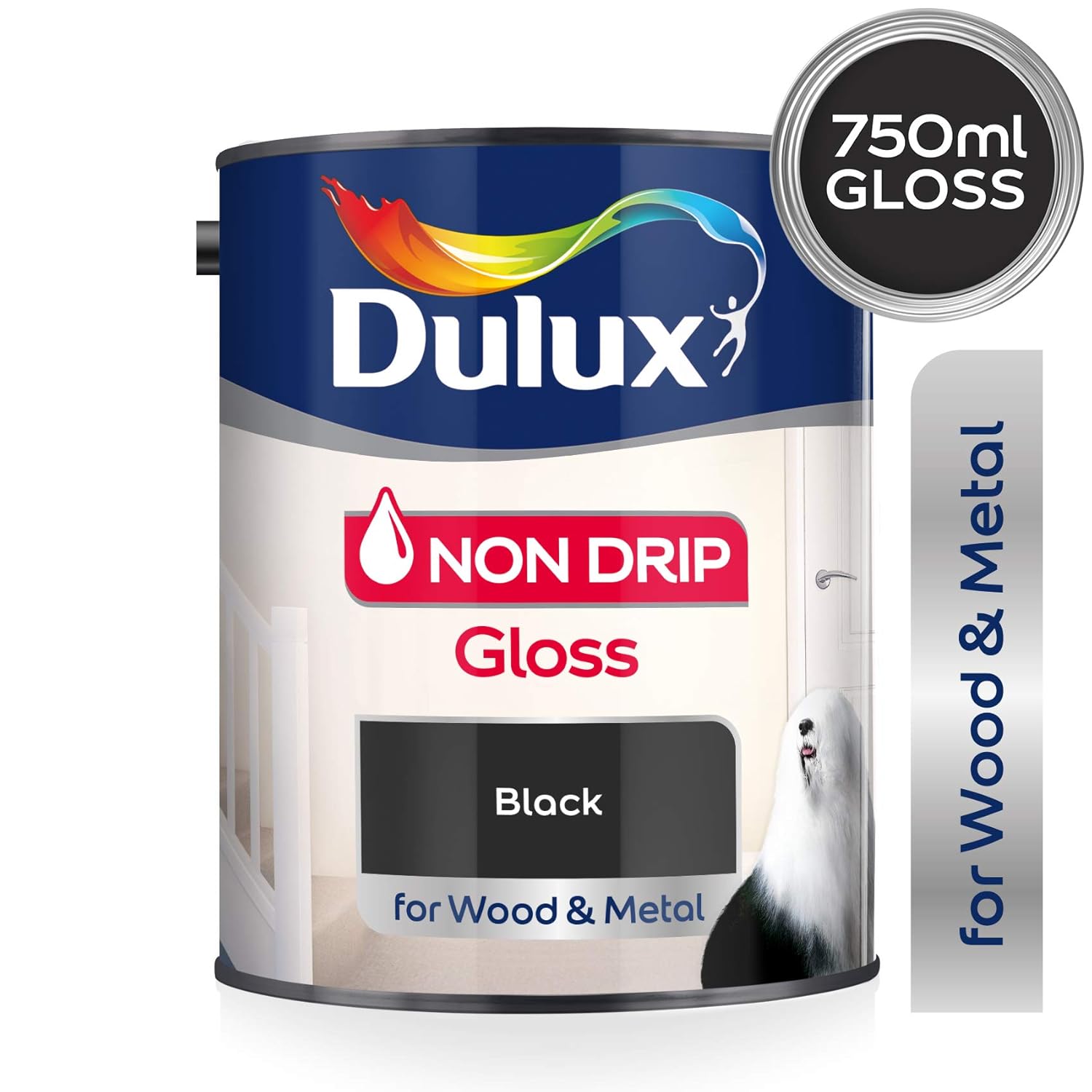 Dulux Non Drip Gloss Paint For Wood And Metal - Black 750Ml: Amazon.co ...