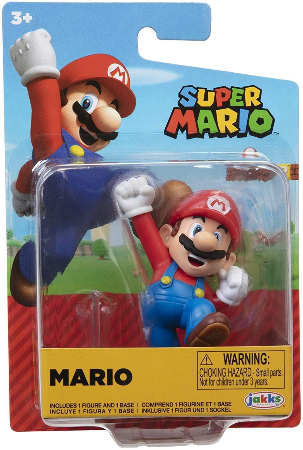 Jakks Pacific World of Nintendo Super Mario Bros 2.5 Inch Action Figure Jumping Mario with Stand