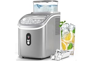 Electactic Countertop Ice Cube Maker Machine with External Water Tank,16Pcs/5Mins,34Lbs/Day,2 Ways to Add Water,Portable Compact Small Ice Maker with Self-Cleaning,Perfect for Home/Kitchen/Camping/RV
