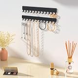 Josmimic Wall Necklace Organizer Holder Black 2 Pack Wall Mounted Jewelry view 4