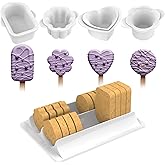 Cake Pop Molds Set, 4 Shapes with Tray，Non-3D Printed，1.75" Size | Cake Pop Cutter，High-Capacity Dual-Cavity Cake Pop Tray，Smooth &amp; Easy-Clean Surface