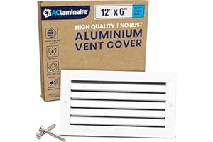 ACLAMINAIRE 12" x 6" (Duct Hole) Decorative Air Return Vent Cover – Aluminum HVAC Grille for Ceiling & Wall, Rustproof AC Return Vent, Premium Modern Design, 13.6" x 7.6" Face, Ideal for Home HVAC