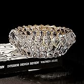 MAGCOLOR Hand Painted Gold Crystal decorative bowl for kitchen and indoor,Home Office Tabletop Beautiful Decoration Craft-5.5 inch. (Hand Painted Gold)