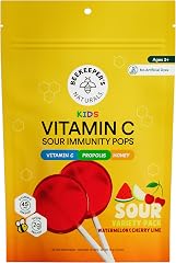 Beekeeper's Naturals Kids Vitamin C Lollipops, Sour Variety Pack, 15 Ct | Kids Vitamin C Lollipops with Propolis & Honey, Hea