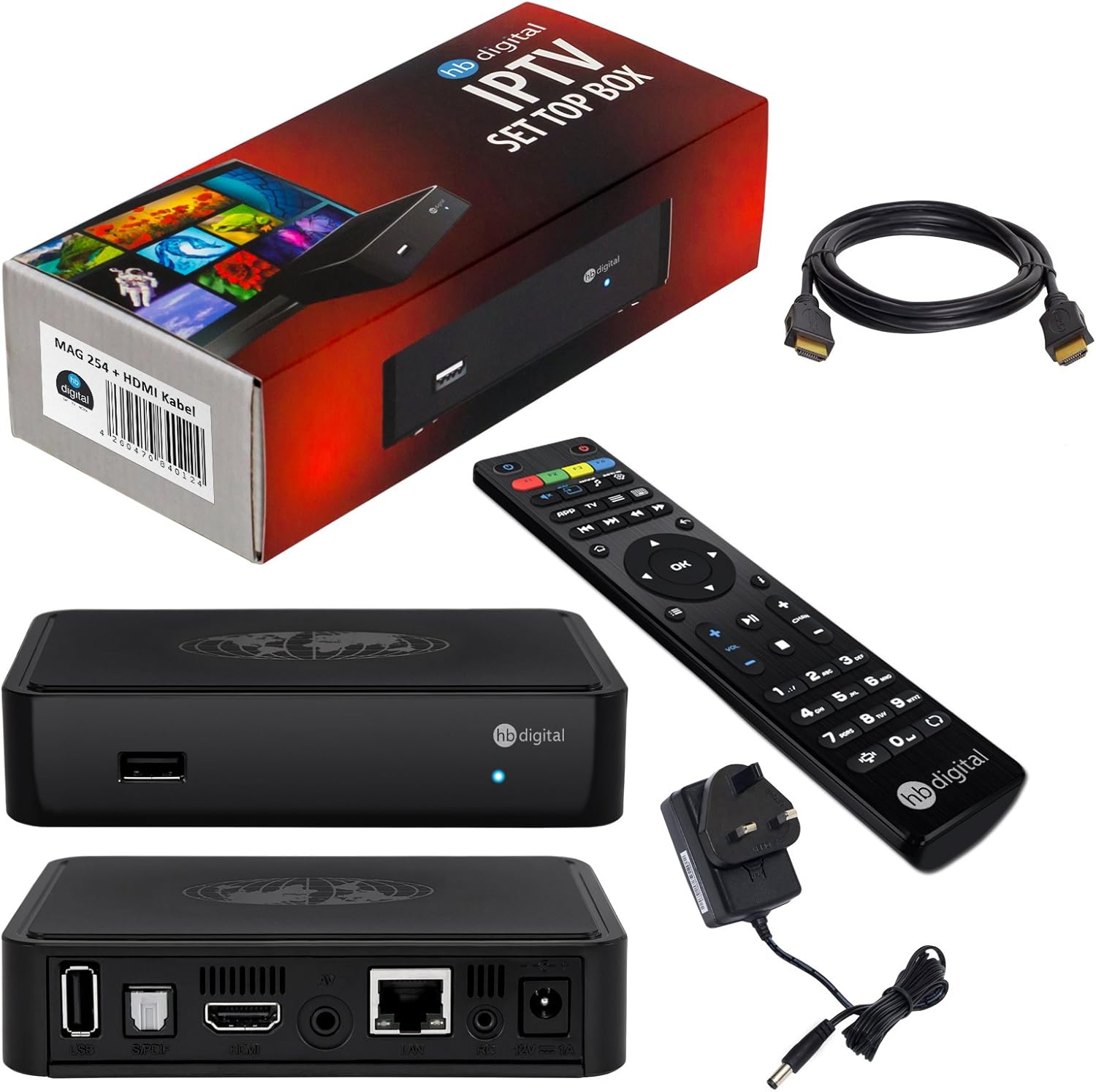 MAG 254 Original HBDIGITAL IPTV SET TOP BOX Multimedia Player