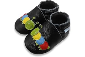 Basrakids Baby Shoes Leather Moccasins Baby Girls Boys Slippers-Soft Sole Non-Skid Lightweight Infant Toddler First Walking Shoes