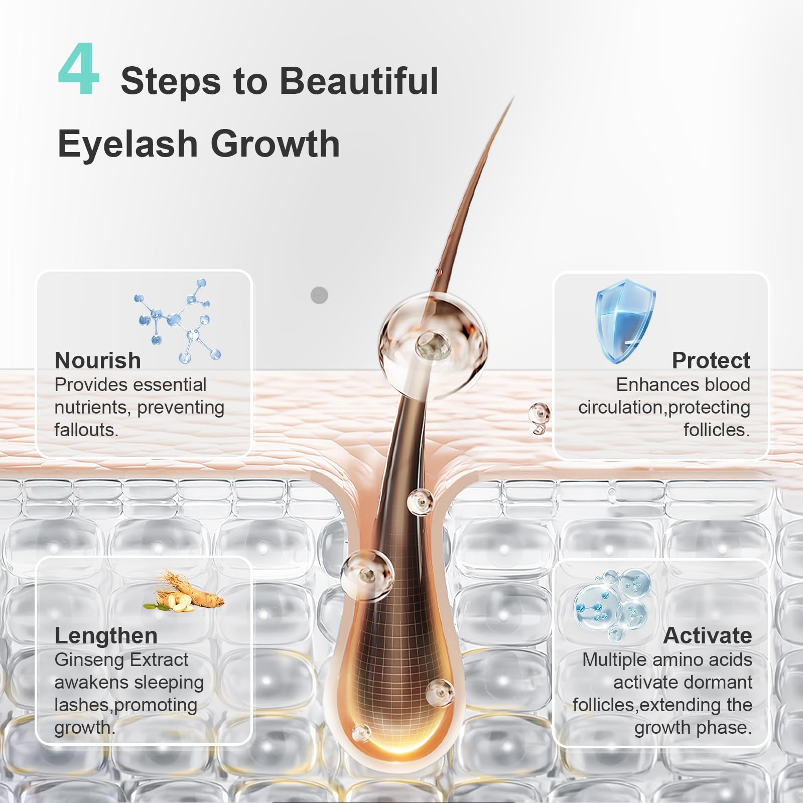 Lash Serum, Promotes Longer-Looking Lashes & Brows, Lash Enhancing Serum With Natural Formula Vegan & Cruelty A Escolha 8ML-580