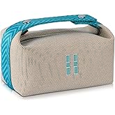 Sluxa Fashion Makeup Bag for Women, Orange Red Canvas Make up Travel Bag, Hanging Cosmetic Bag Organizer for Wome