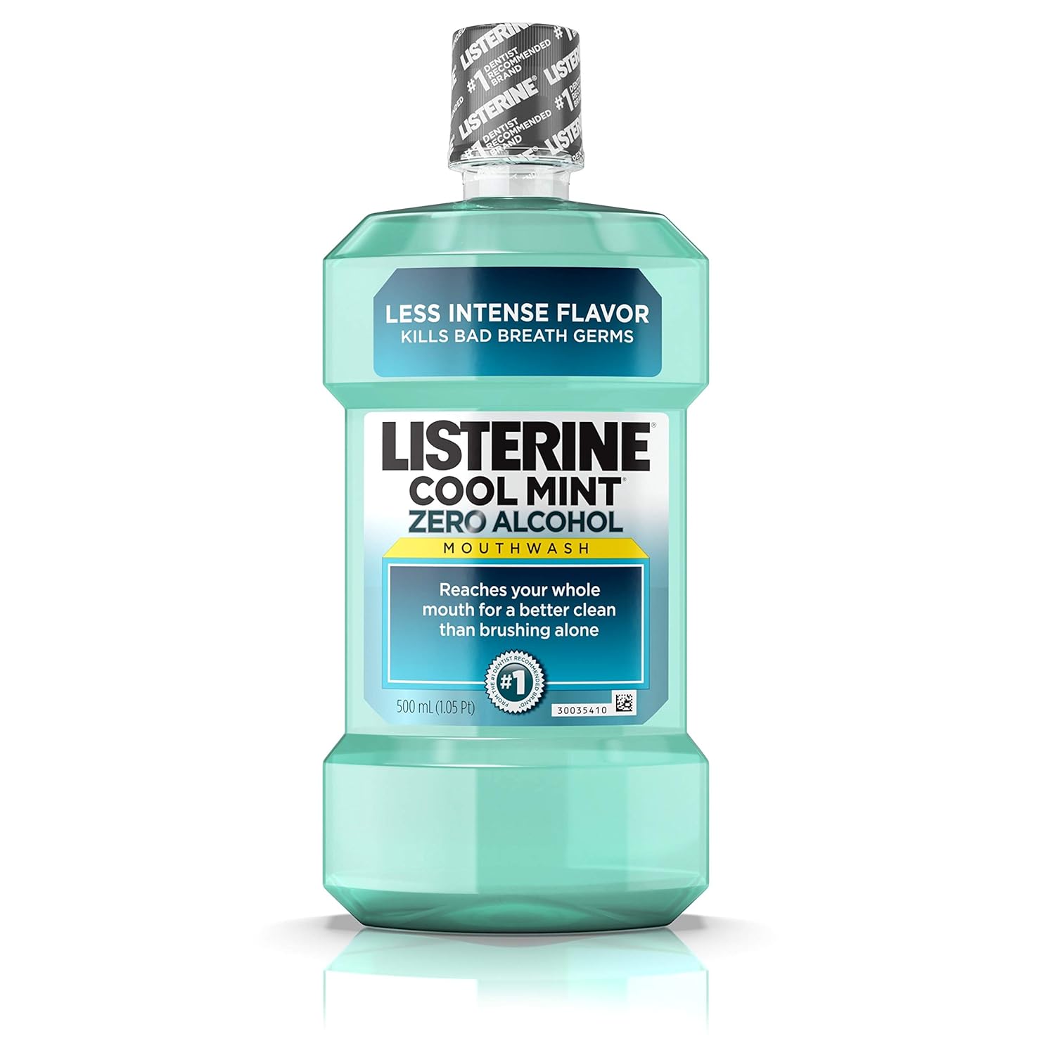 Listerine Zero Alcohol Mouthwash, Less Intense Alcohol-Free Oral Care Formula for Bad Breath, Cool Mint Flavor, 500 ml (Pack of 6) : Beauty