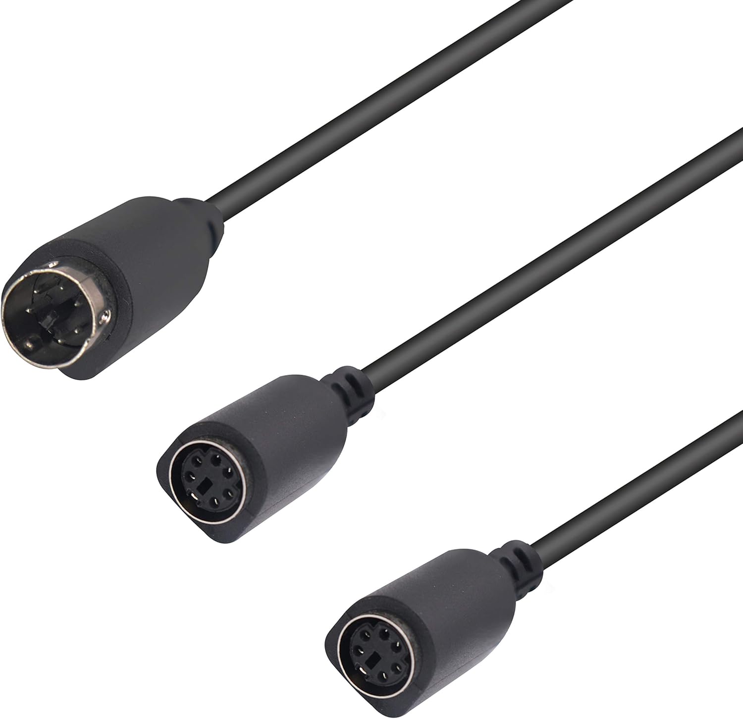 zdyCGTime PS 2 Splitter 6 pin Mini Din Male Plug to 2 x Female Sockets