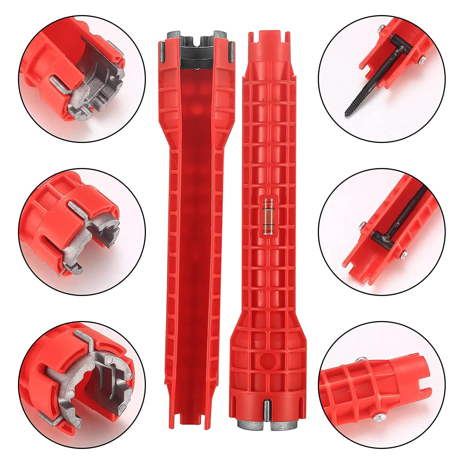 SINRAD Waschbecken Installer Werkzeug, Spülenschlüssel, Armaturenschlüssel, Multifunktion Rohrschlüssel, Geeignet für Toilette, Bad, Küche Multifunktions Spüle Wasserhahn Installer Tools 3