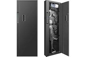 LANGGER V Biometric Gun Safe for Rifle, Shotguns, Pistols, Compact Long Gun Safe, Quick Access Fingerprint Gun Safe Firearm Case- Upgraded Biometric/Keypad/Key Access