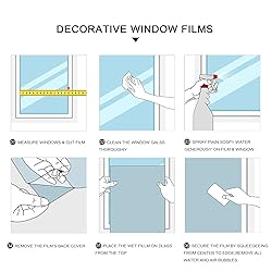 DKTIE Marble Pattern Privacy Window Film with