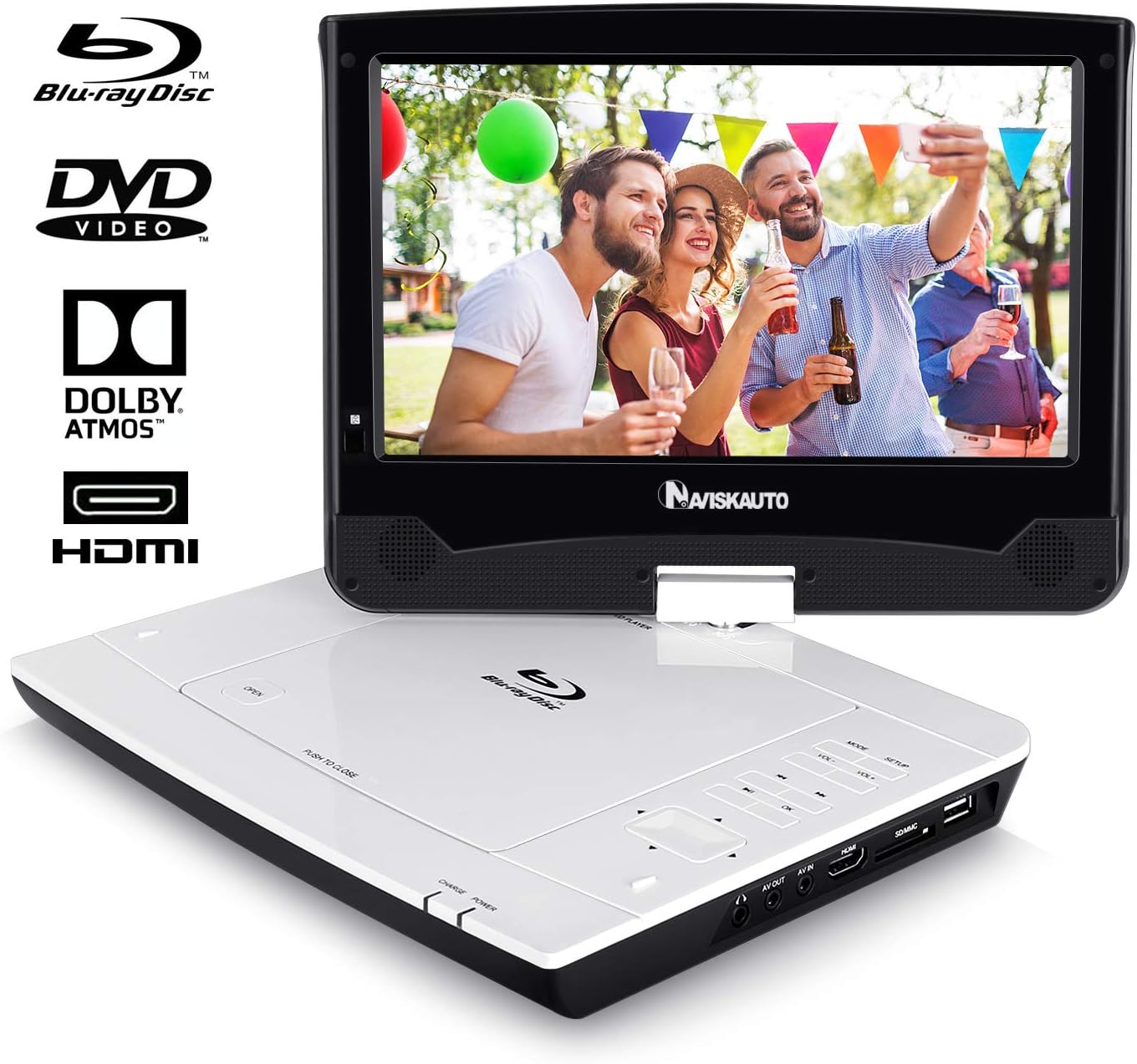 10.1" Portable Blu Ray DVD Player Support Sync Screen