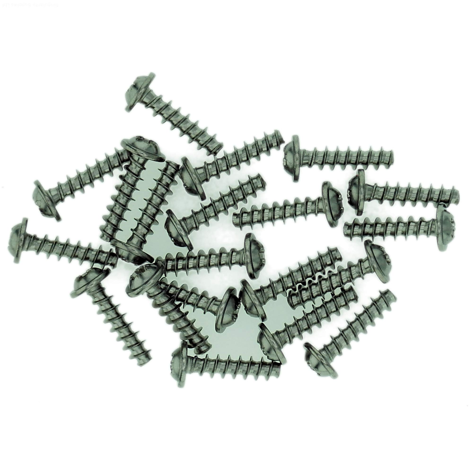 D3 (3mm x 14mm) Pozi Pan Screws for Plastic (Flanged) - Stainless Steel (A2) (Pack of 20)