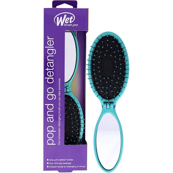 Wet Brush Pop And Go Entwirrbürste – Faltbar, Mit Ultraweichen IntelliFlex Borsten (1 Stück, Lila)