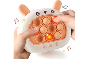 Wdebay Fidget Toys for Kids| Fast Push Game Pop Sensory Toys for Ages 8-13|6,7,8 Year Old Boys and Girls Birthday Gift|Make It Light up Handheld Board Console(Pink Rabbit)