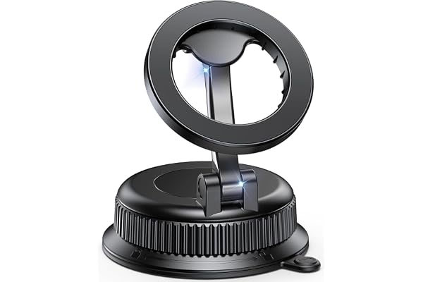 BOSILLEY Magnetic Car Phone Mount for MagSafe, Strong Suction Cup Phone Holder for Car Dashboard & Windshield, 360° Rotatable