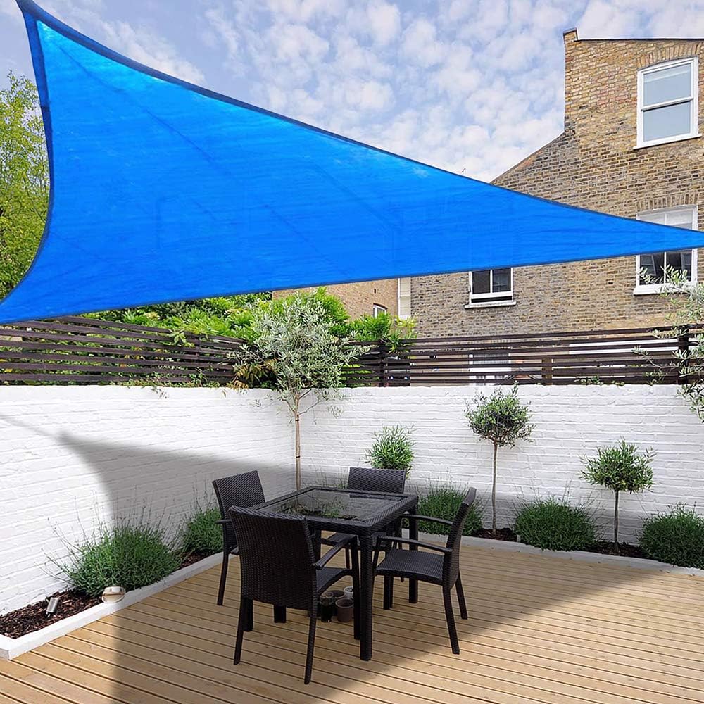 ReaseJoy Sun Sail Shade 3.5x3.5m Triangle Sun Sail Patio Beach Garden Yard Outdoor Canopy Awning