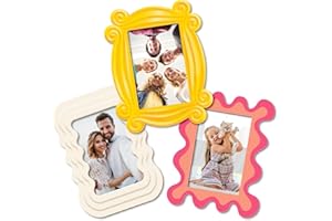 LEVAIN & CO Magnetic Photo Frames - Fun & Unique Magnet Picture Frame - Magnetic Frames for Refrigerator, Locker & More - Fridge Picture Frame Magnets - Back to School Magnetic Picture Frames for Refrigerator 4x6, 3 Pack