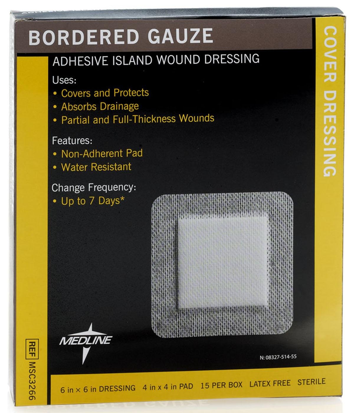 Sterile Bordered Gauze, 4" x 4" (Pack of 15): Industrial & Scientific