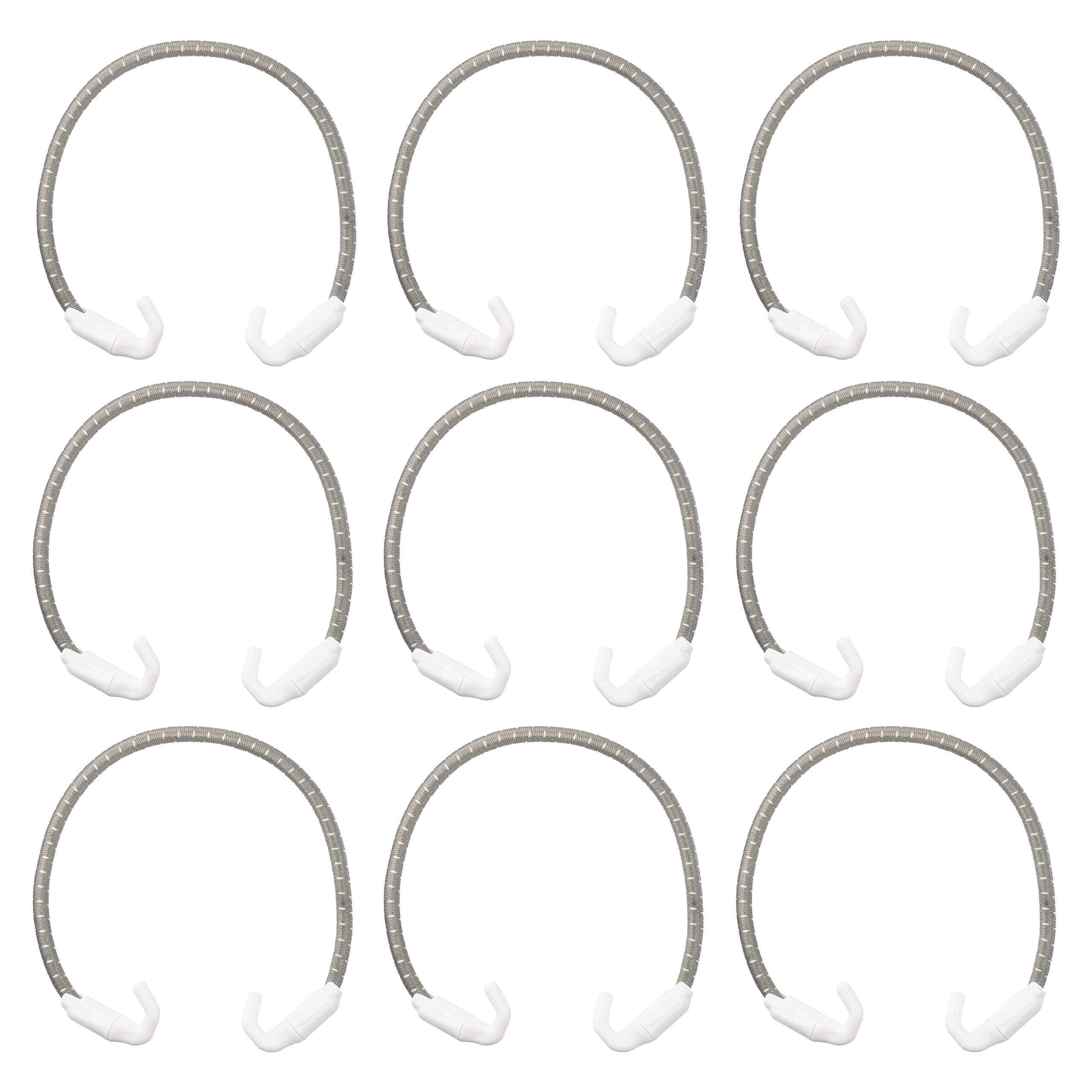 Ikea SKADIS Elastic Bungee Cords (Fits SKADIS Peg Board), Grey & White, 27cm, 403.216.31 - Set of 9